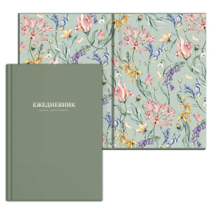 Ежедневник недат А5 7БЦ,  96л. "Начни действовать. Зеленый" тисн.фольгой, софт-тач