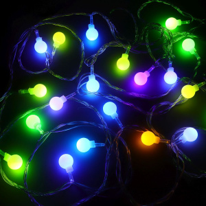 Гирлянда электрическая  9м 40LED светодиодная, прозарчный шнур, вьюн 220В, мультицвет