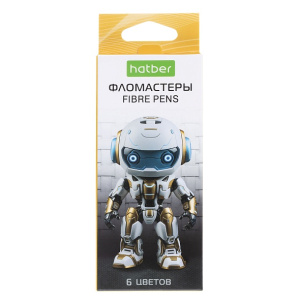 Фломастеры   6цв "Hatber. Робо" вентилир.колпачок