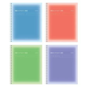 Тетрадь А5  96л кл. гребень Hatber "НеФормат_color" софт-тач,многоцв.срез,перф.на отрыв,4диз.в блоке