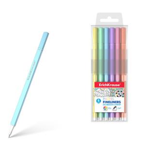 Набор линеров ErichKrause Pastel 0,4мм  6цв.