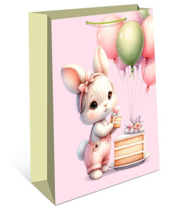 Пакет подар. бумажн. 33*42*10 см, 130гр/м2  Зайчик