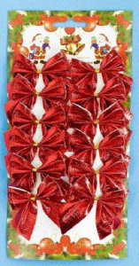 Бант подарочный, Красный мерцающий, 5*5см