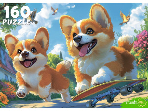 Пазлы  160 элементов  230*330мм   "Веселые щенки корги"