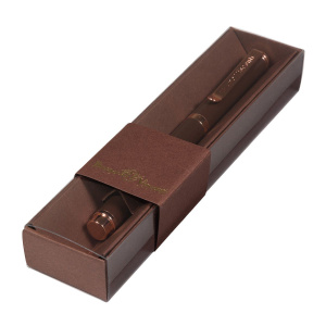 Ручка автомат. в футляре "Venezia Classico. Коричневая" шарик., 1,0мм, металл., синие чернила