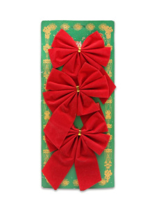 Набор подвесных украшений 8 см "Красные банты" 6шт