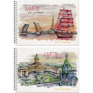 Альбом А4 40л гребень "Питер Графика" пл. 120гр/м2