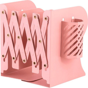 Подставка для книг "Slider" 19*15см полностью металл, розовая, телескопическая