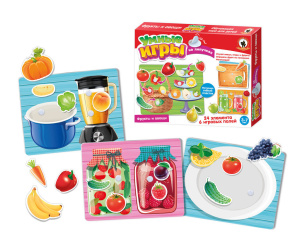 Игра на липучках "Фрукты и овощи" 24 дет., 6 полей, 3+
