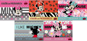 Альбом А4 24л скоба "Минни Маус (DISNEY)"  метал.картон., выб.лак., пл. 100 гр/м
