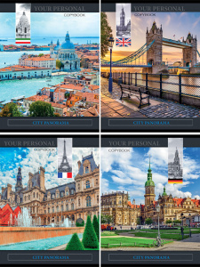 Тетрадь А5  96л кл. Проф-Пресс "Жемчужины Европы" белизна 100%