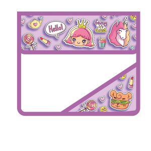 Папка д/тетрад. А5 (230*190*50) 1отд. на липучке, пластик "Микс милых стикеров"