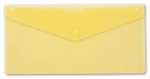 Конверт на кнопке 250*130мм 0,18мм однотонный, жёлтый