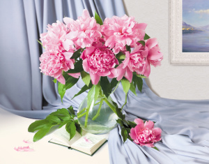 Календарь Трио  295*720мм на 2026г.  Пионы