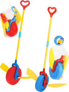 Каталка на палочке "Колесико с крылышками"  16см