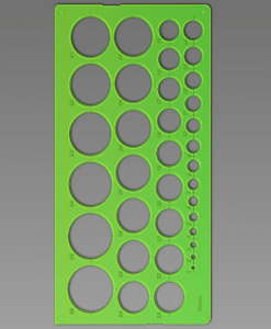 Трафарет пласт. окружностей 1-36мм