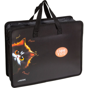 Папка А4 (335*260*100) с ручками, молния, пластик" I See You"