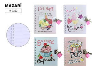 Записная книжка с замочком 13*18см  48л. "Вкусняшки"