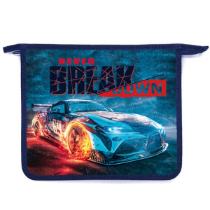 Папка д/тетрад. А5 (240*205*45) 1отд. молния сверху, пластик "Fire car" диз. с двух сторон