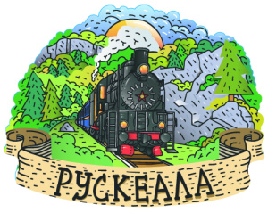 Магнит сувенирный Карелия. Рускеала. Поезд, 3D, дерево