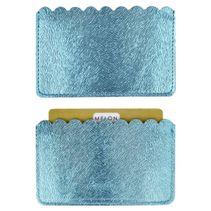 Чехол д/пласт.карт "Диско голубой" 105*60мм, блинт.тиснение, 2 отд.