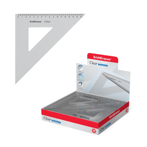 Угольник пласт. 16см 45гр. прозр., дисплей