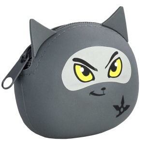 Кошелек (90*70*35) молния, силикон "Кот-ниндзя"