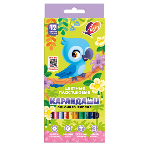 Карандаши цвет. 12цв  Луч "ZOO", пластиковые