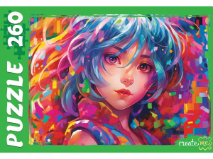 Пазлы  260 элементов  237*330мм.   "Яркая девочка.Аниме"