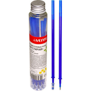Стержень гелевый стираемый deVENTE синий, 0,5мм, 126мм в пласт. банке