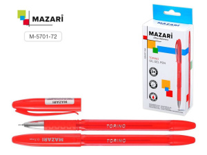 Ручка шар. MAZARI TORINO красная, масл.осн., 0,7мм, игольч.након.