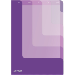 Папка уголок 5-ти уровн. А4 "Degrade" 230*310мм, пластик, глянц., сиреневая