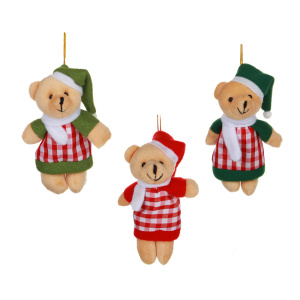 Сувенир новогодний "Мишка" 11см, 3 дизайна