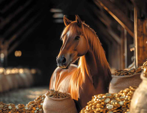 Календарь Трио металл+объем  295*720мм на 2026г. Богатая лошадь