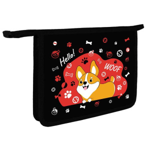 Папка д/тетрад. А5 (245*195*50) 1отд. молния сверху, ламинат "Задорный корги"