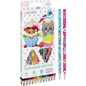 Карандаши цвет. 12цв deVENTE  100% Cute"  4М трёхгранные