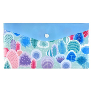 Конверт на кнопке  с рисунком 260*140мм, Сказочный лес