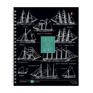 Тетрадь А5  96л кл. гребень Альт "Blueprint" глянц.лам., бел.100%