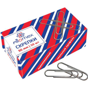 Скрепки 50мм -  50шт. оцинкованные, карт.уп.