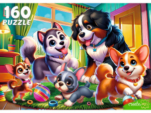 Пазлы  160 элементов  230*330мм   "Милые щенки в комнате"