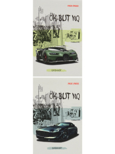 Блокнот А7  48л клеевой кор. "Граффити и авто" клетка