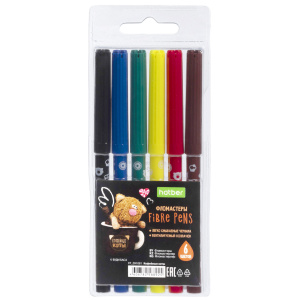 Фломастеры   6цв "Hatber. Кофейные коты" вентилир.колпачок