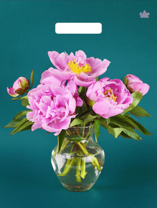 Пакет 40*31см (60мк) с вырубной укрепл. ручкой "Любимые пионы" Ламинат