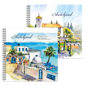 Скетчпад 195*195мм  80л., гребень, 100гр/м2 "Южный город" тв.обл.