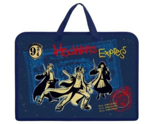 Папка А4 (340*245*35) с ручками, молния, пластик "Гарри Поттер"