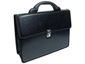 Портфель к/з Волхов люкс, 2 отд. черн.