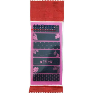 Закладки с липким краем (45*12мм) 7 диз. по 25л.,Flamingo,черные