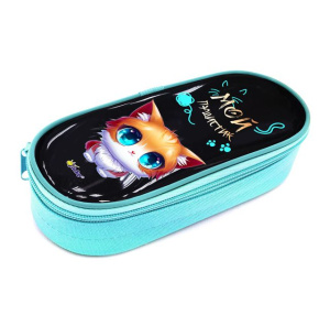 Пенал-косметичка с откид.планкой (210*85*50) молния, ткань, ПВХ "Мой пушистик"