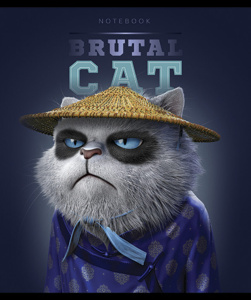 Тетрадь А5 48л кл. ПЗБМ "Брутальные коты" твин лак, конгрев, белизна 100%