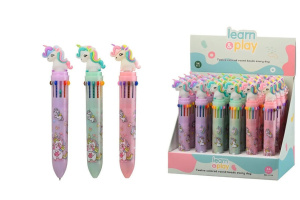 Ручка шар. многоцв.12-ти цветная, "Единорог"